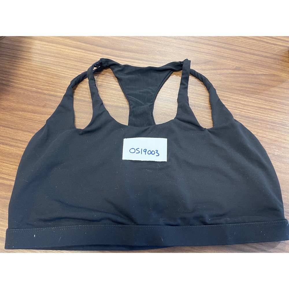 Fabletics Black Racerback Sports Bra Cutout Back Large